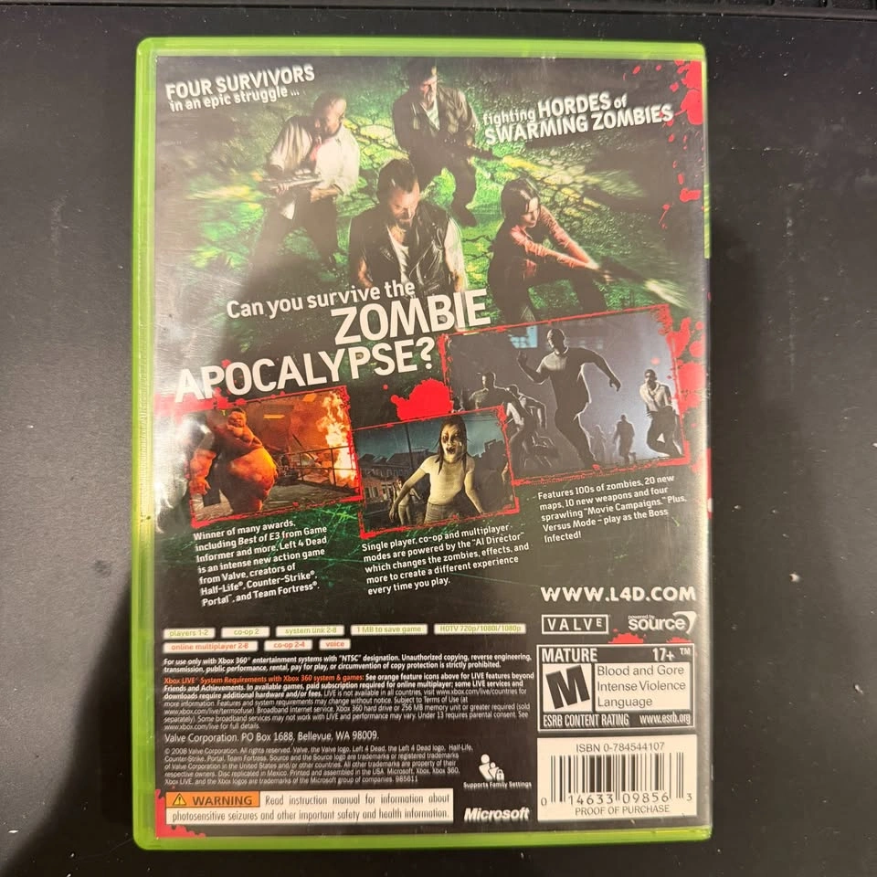 Left 4 Dead (Xbox 360) Complete CIB w/ Netflix Insert - photo 2