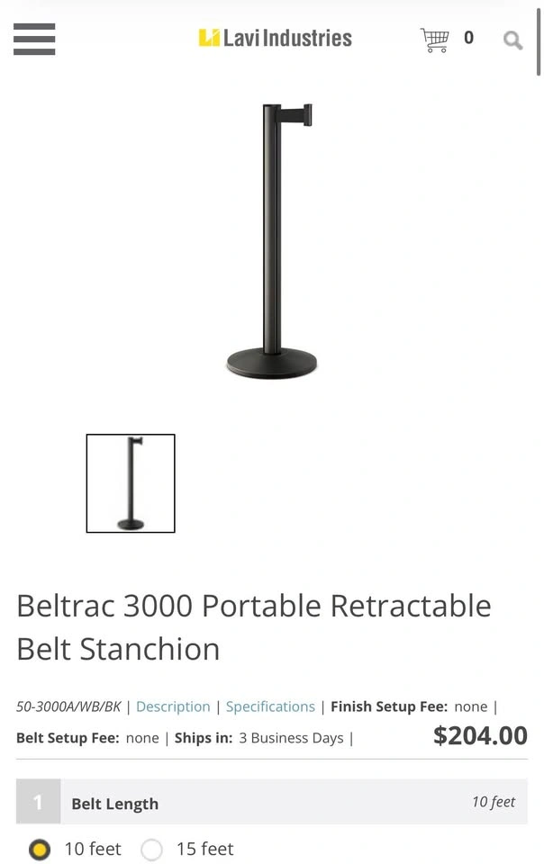 Portable Retractable Belt Stanchion w/Sign Holder - photo 3