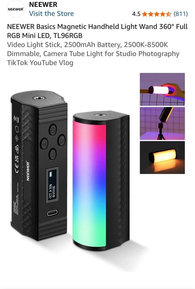 NEEWER Basics Magnetic Handheld RGB LED Light Wand x2 - photo 5
