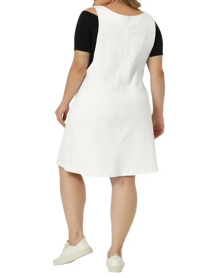 White Denim Overall Dress-3XL - photo 3