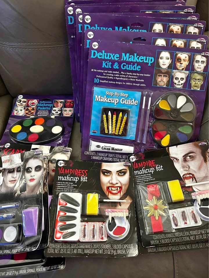 Halloween makeup and decorations