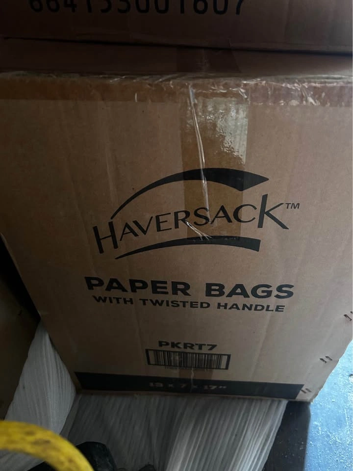 New Box of 250 Haversack Kraft Paper Bags with Handles (13x7x17) - photo 2