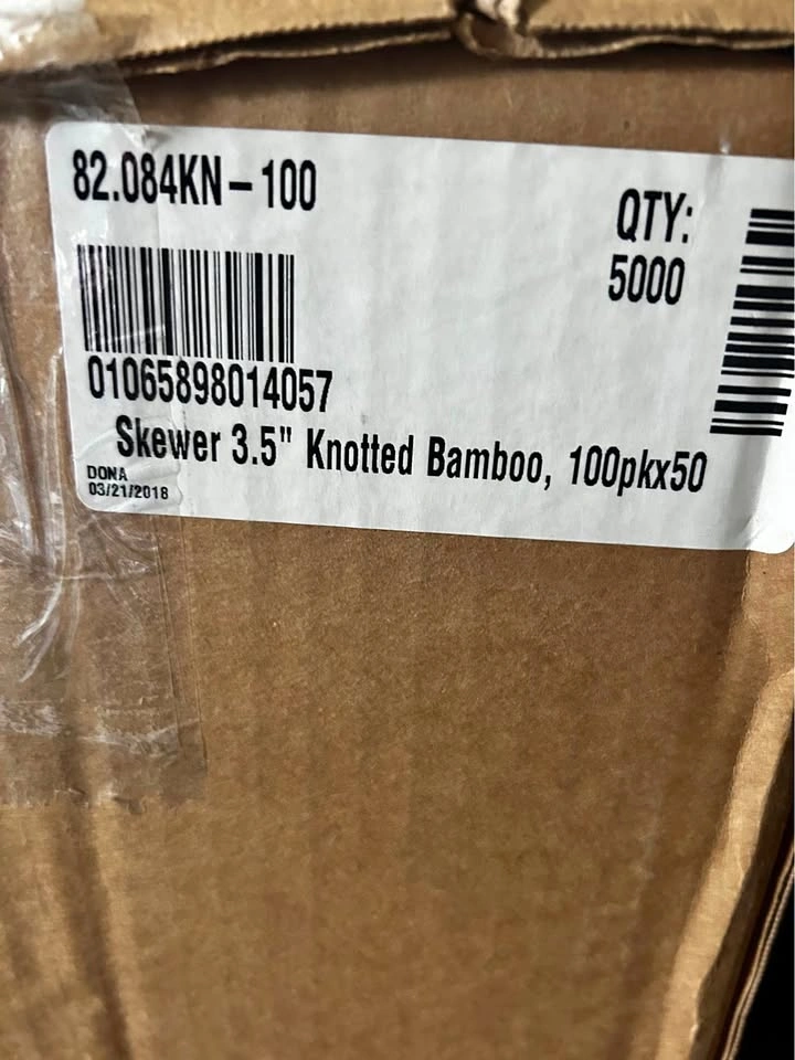 Bulk 3.5" Knotted Bamboo Skewers / Cocktail Picks – 5,000 Ct