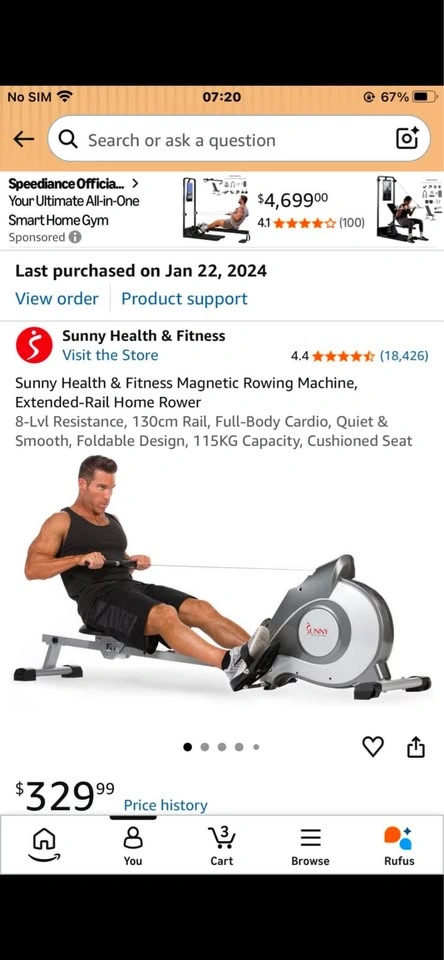 Sunny Health & Fitness Magnetic Rowing Machine - photo 4