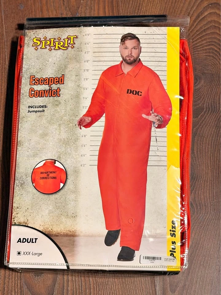 CONVICT COSTUME (adult xxxl)