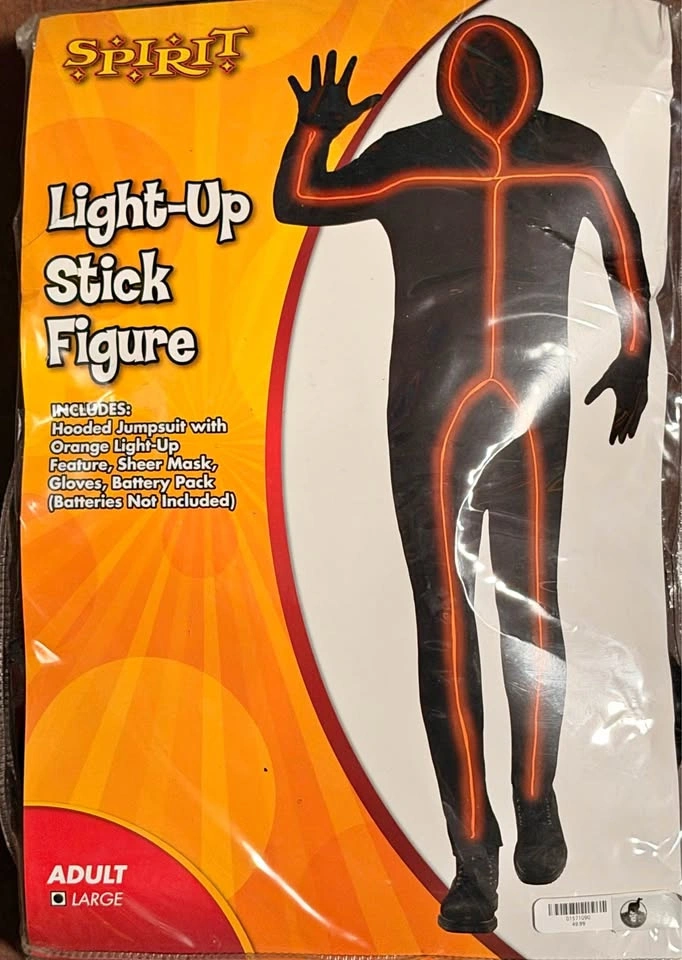 NEON STICK FIGURE COSTUME (ADULT LARGE)