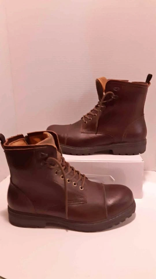 Brown Steve Madden Leather Zipper Boots Men size 10.5 - 11