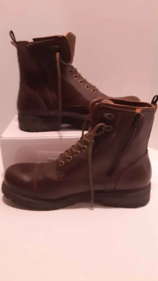 Brown Steve Madden Leather Zipper Boots Men size 10.5 - 11 - photo 2