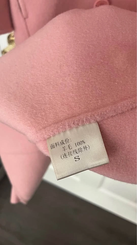 Brand New 100% Wool Pink Double-Breasted Overcoat - photo 3