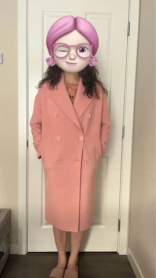 Brand New 100% Wool Pink Double-Breasted Overcoat - photo 4