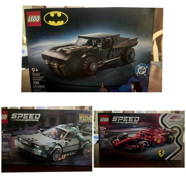 3 New Sealed LEGO Sets Batman, Back to the Future, Ferrari F1