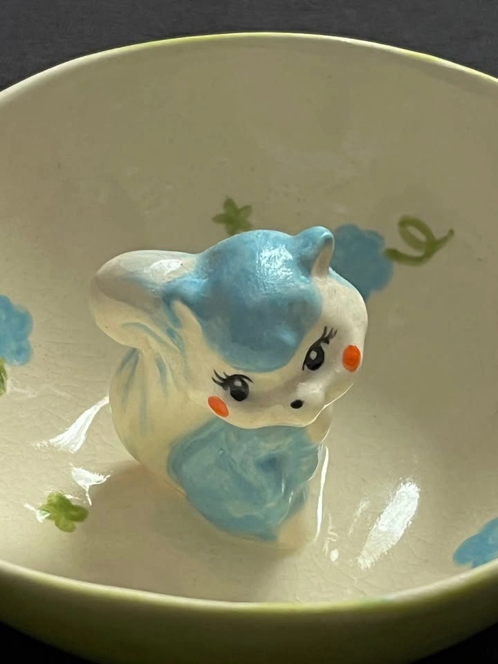 Handmade Vintage Style Skunk Ceramic Trinket Bowl - photo 2