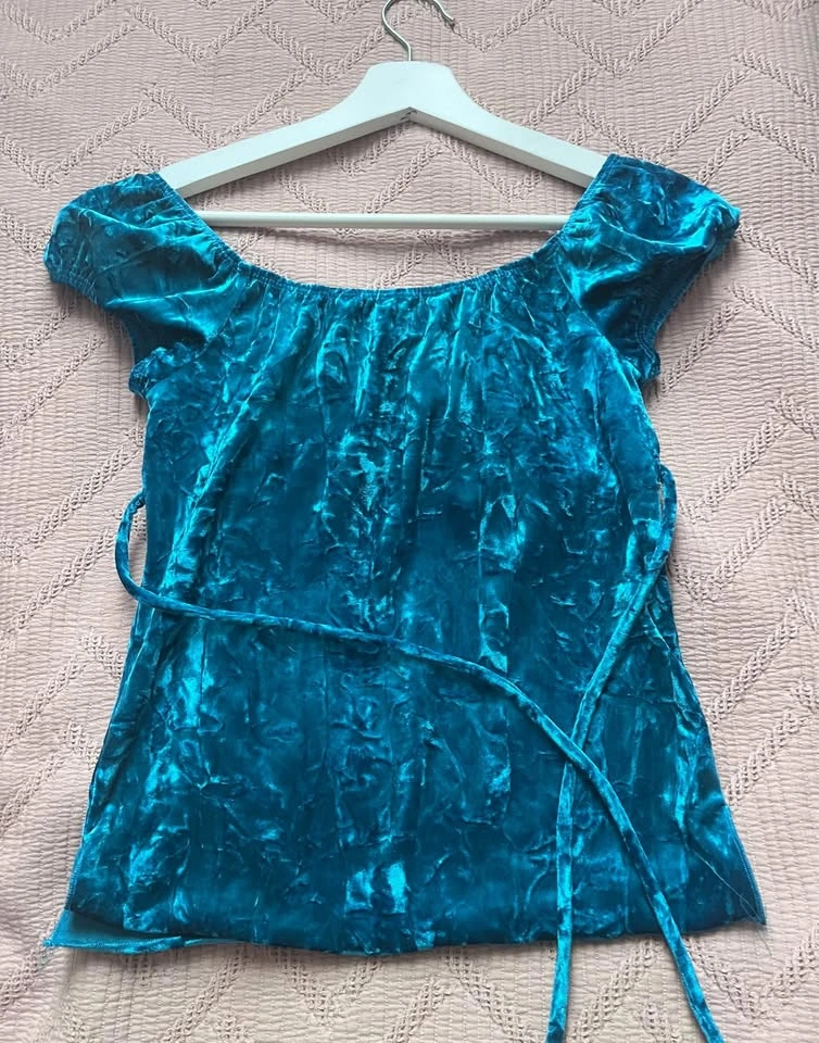 Y2K Blue Velvet Top - photo 2