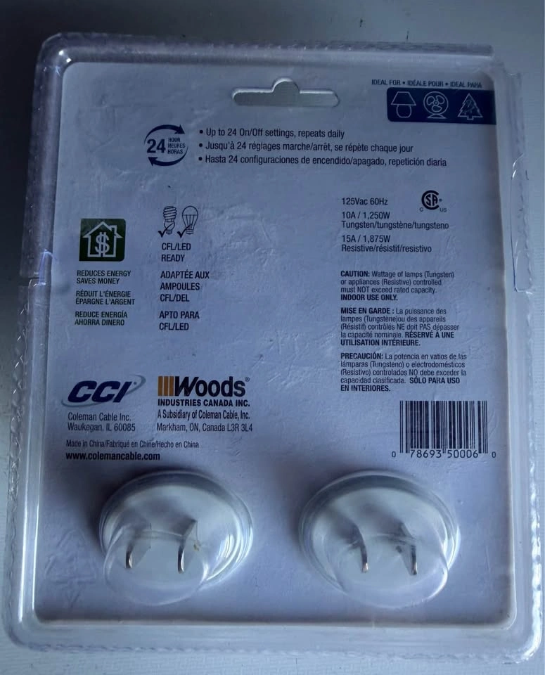 24-Hour Mechanical Timer Outlet (4 Timers Total) - photo 2