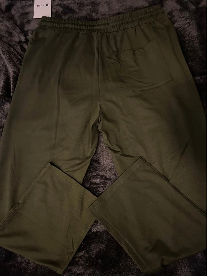 Brand New Olive Green Wide-Leg Joggers Size Large - photo 4