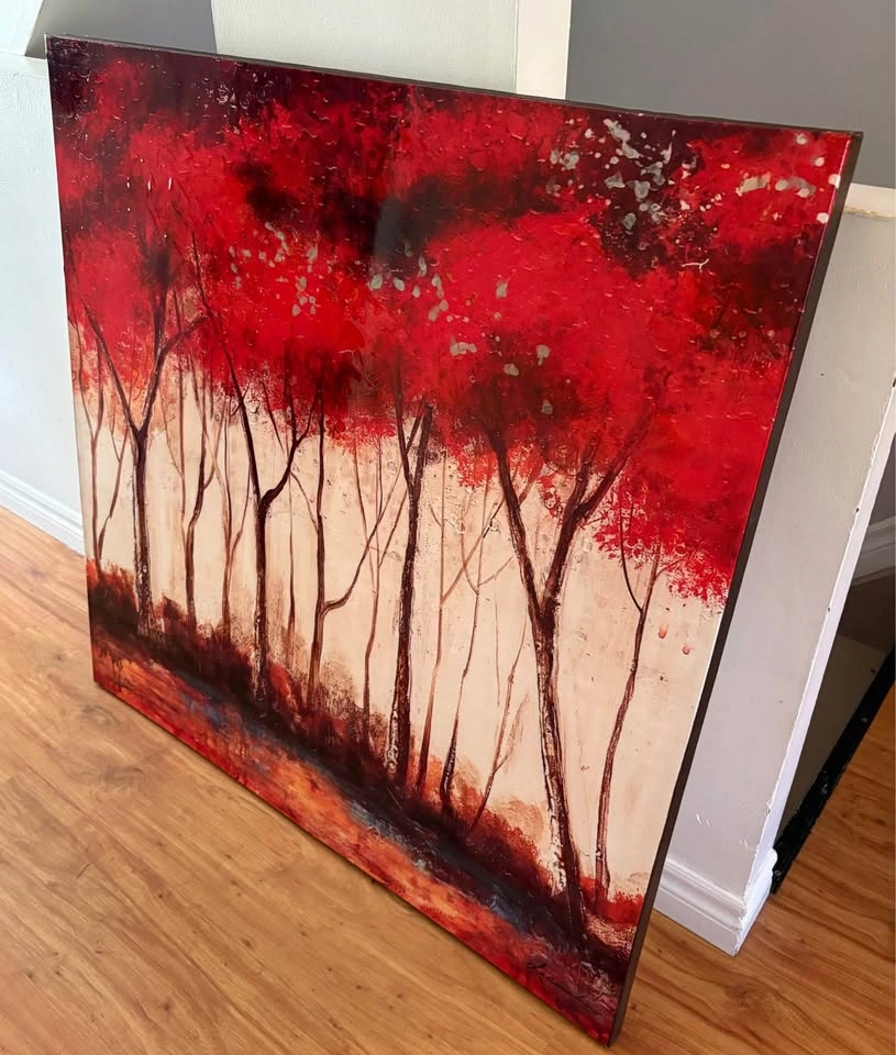 Dominic Lecavalier "The Ruby Forest" Large Canvas Art 40x40 - photo 5