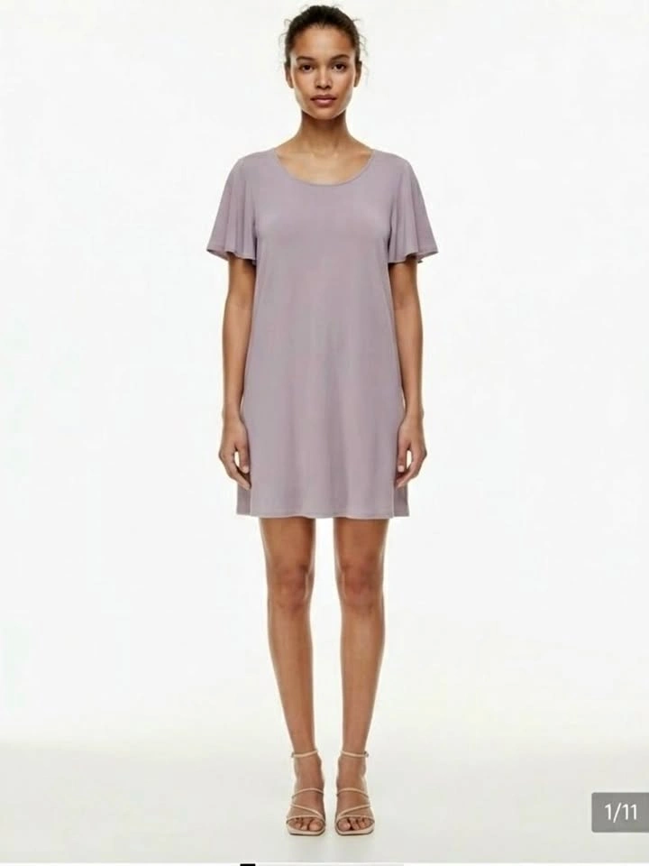 Wilfred Free Teigen Dress Purple Gray T-Shirt Dress Medium
