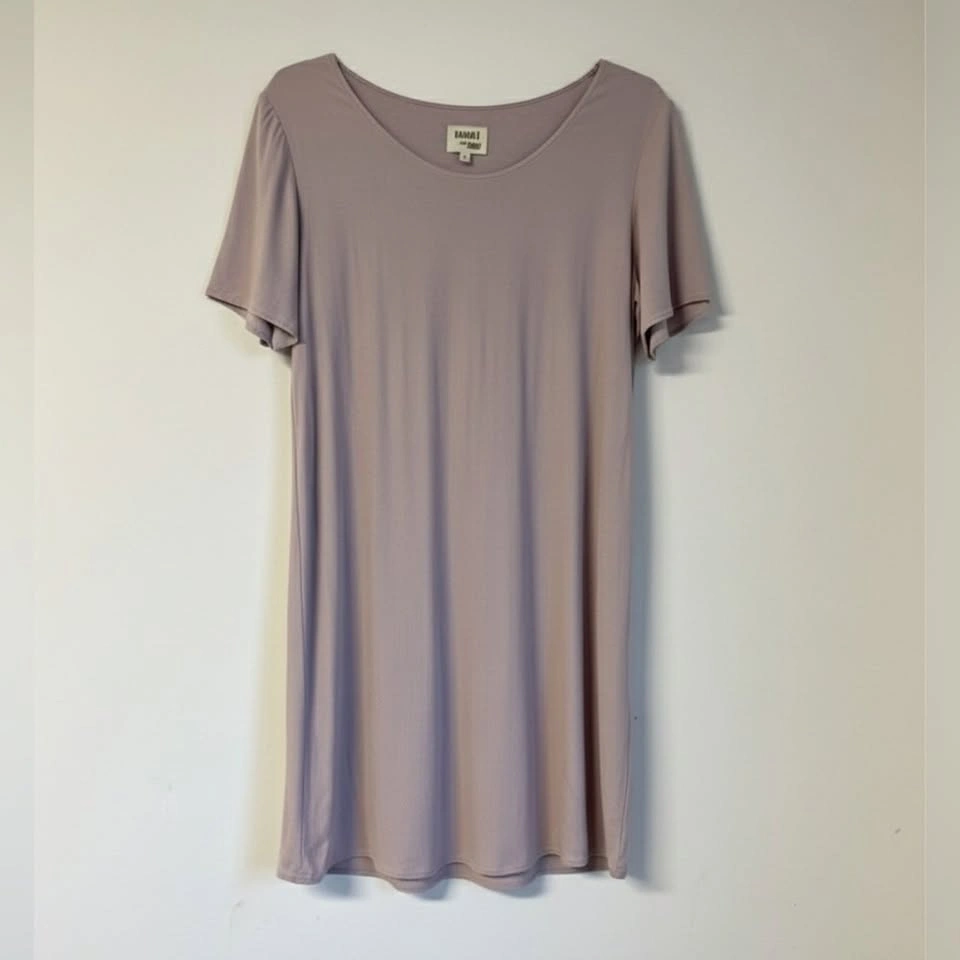 Wilfred Free Teigen Dress Purple Gray T-Shirt Dress Medium - photo 3