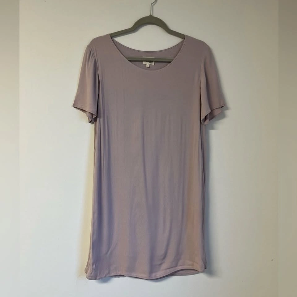 Wilfred Free Teigen Dress Purple Gray T-Shirt Dress Medium - photo 4