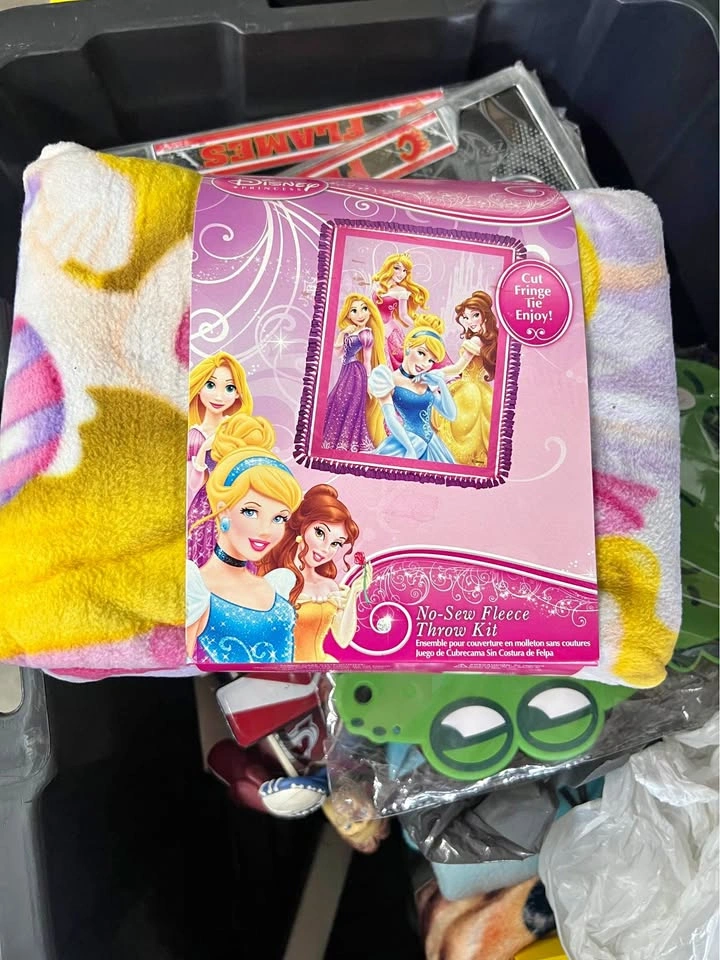 Disney Princess throw blanket no sew craft project