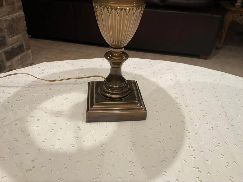 Table Lamp Hollywood Regency Vintage Antique Brass - photo 4