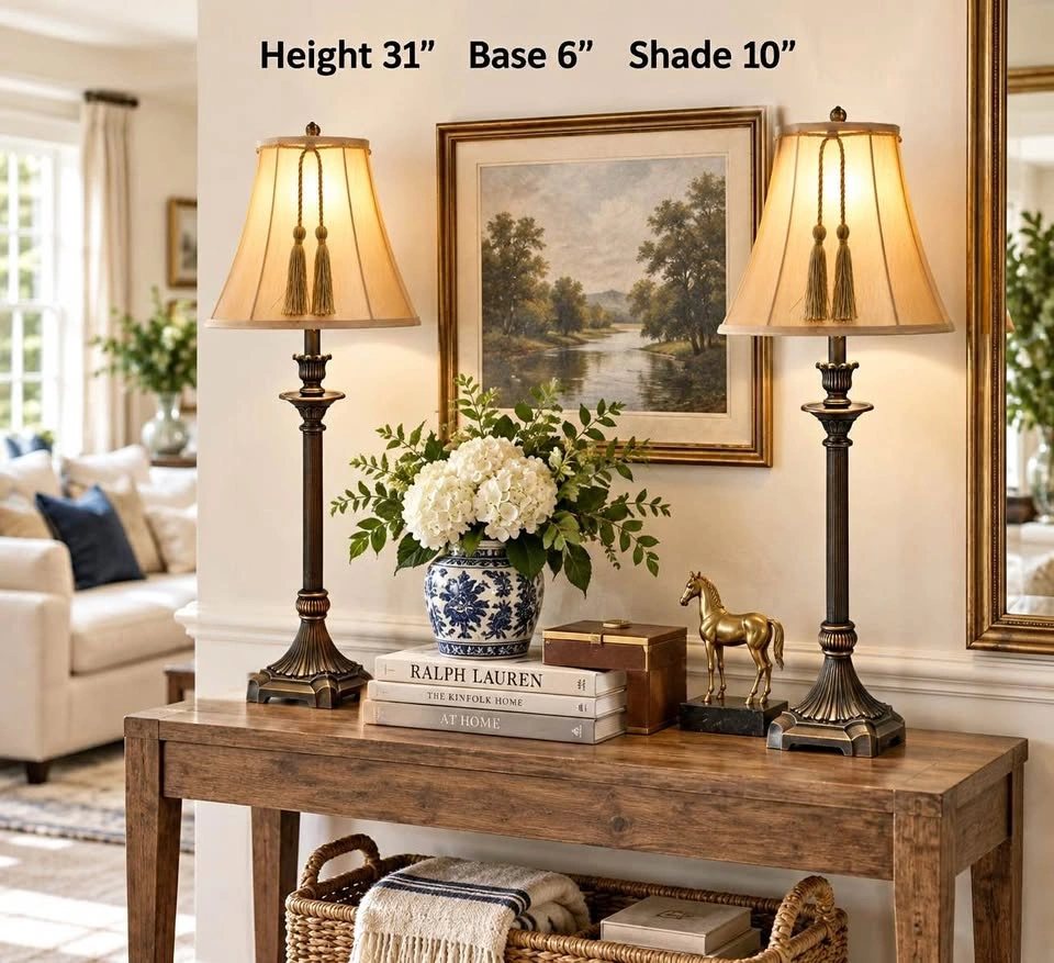PAIR Buffet Lamps Bronze