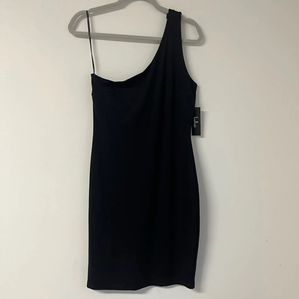 NWT Lulus Black One-Shoulder Bodycon Midi Dress XL - photo 2