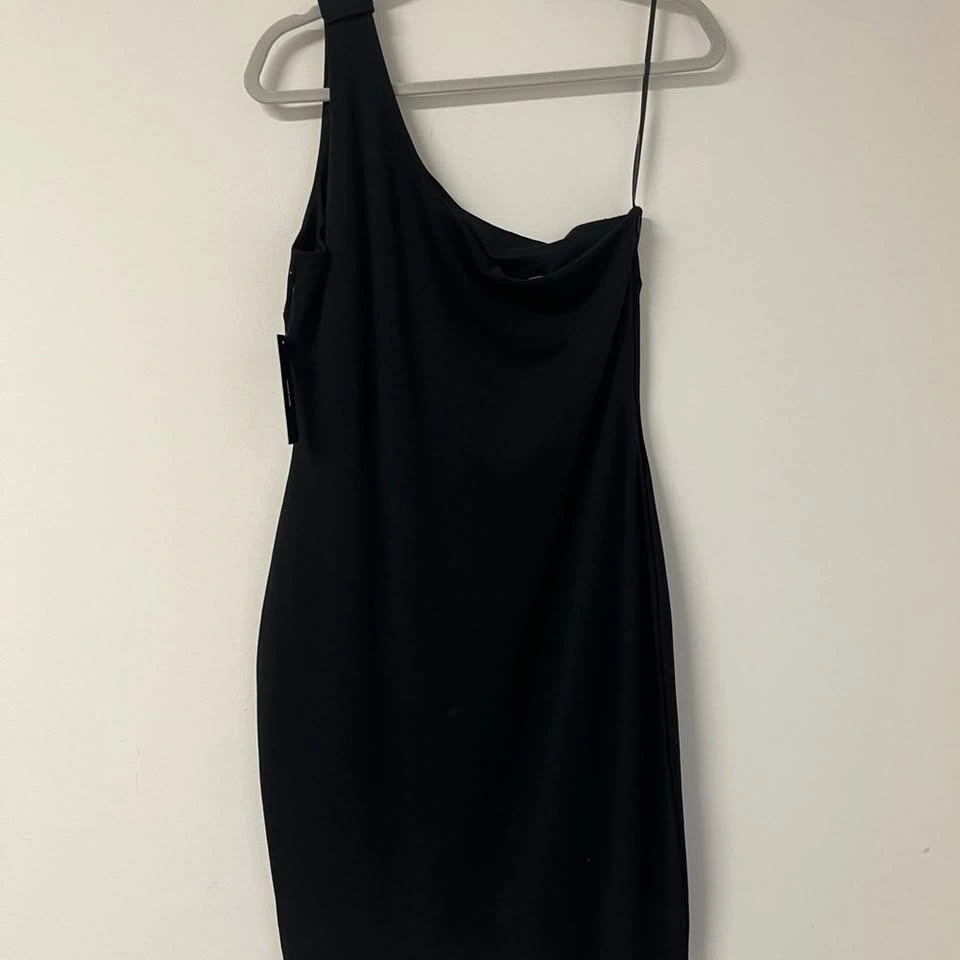 NWT Lulus Black One-Shoulder Bodycon Midi Dress XL - photo 3