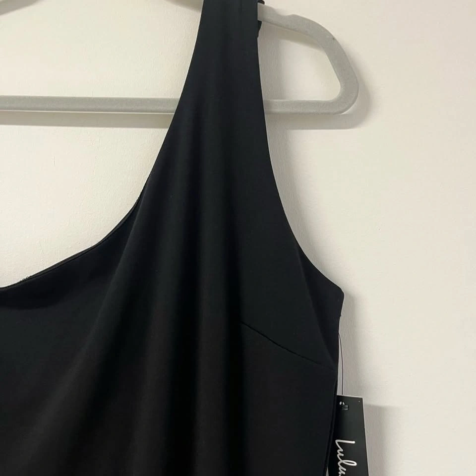 NWT Lulus Black One-Shoulder Bodycon Midi Dress XL - photo 4