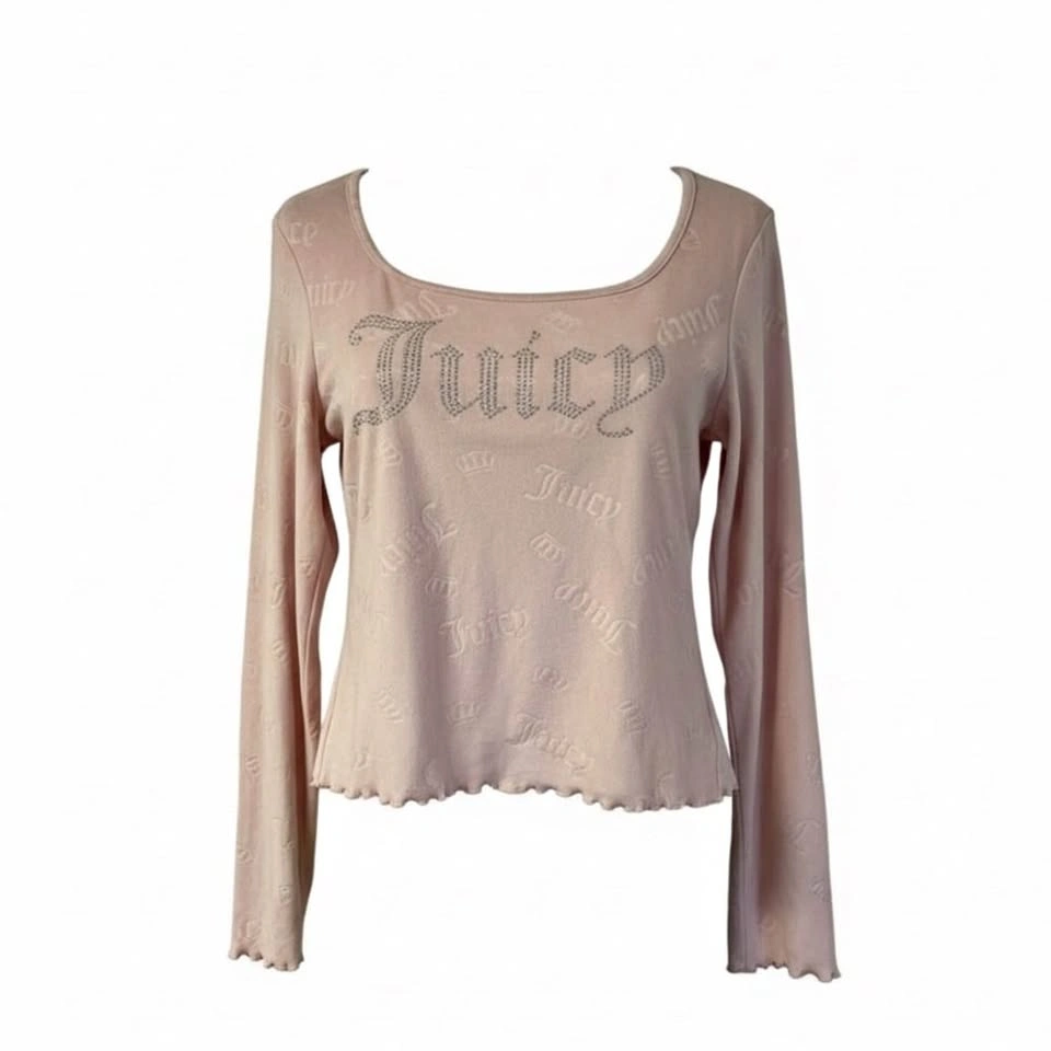 Juicy Couture Embellished Pink Sleepwear Tee XL NWT - Minor Wash