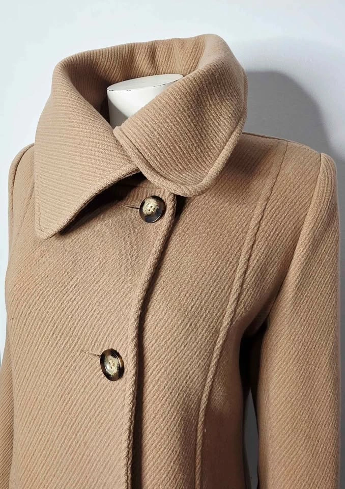 Vintage Martoni Camel Wool & Cashmere Funnel Neck Coat - photo 3
