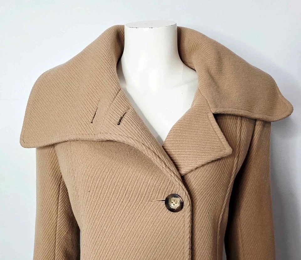 Vintage Martoni Camel Wool & Cashmere Funnel Neck Coat - photo 5