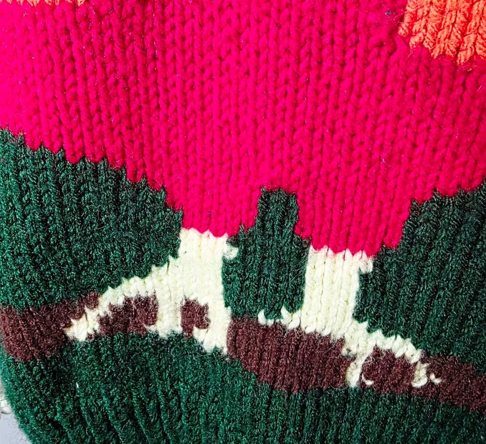 Vintage 80s Hand Knit Rooster Sweater - photo 5