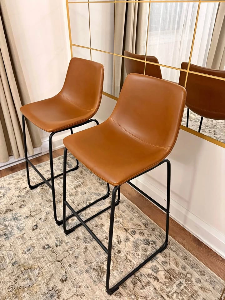Brand New Set of 2 Glamour Home Faux Leather Counter Stools
