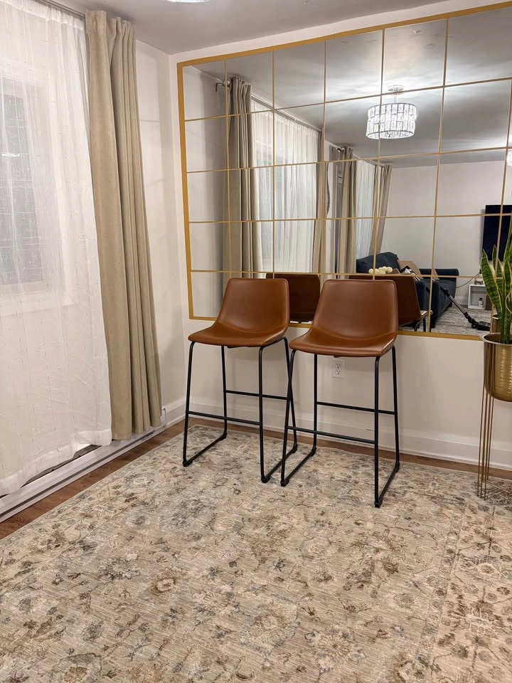 Brand New Set of 2 Glamour Home Faux Leather Counter Stools - photo 2