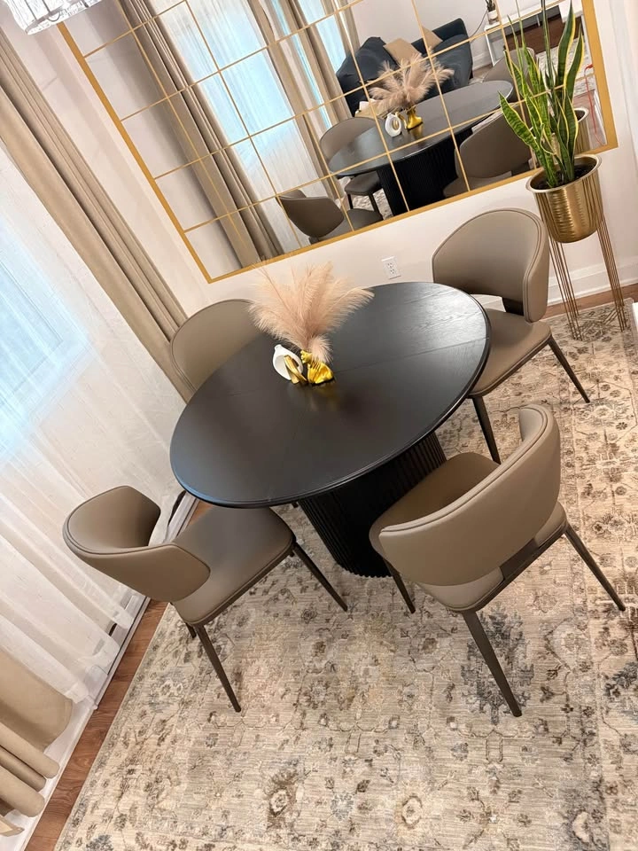 Brand New Modern 5-Piece Dining Set – Tribesigns Table + 4 HaufC - photo 2