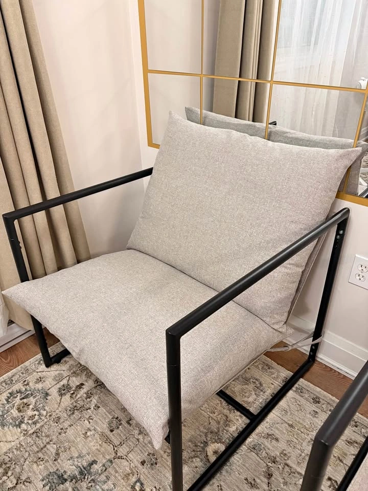 NEW Pair of 2 Zinus Aidan Accent Chairs – Oatmeal Beige