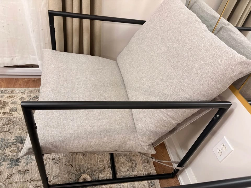 NEW Pair of 2 Zinus Aidan Accent Chairs – Oatmeal Beige - photo 2