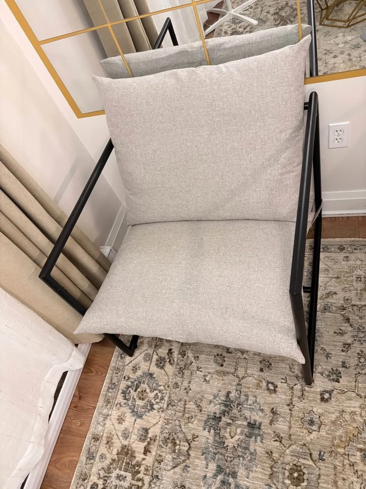 NEW Pair of 2 Zinus Aidan Accent Chairs – Oatmeal Beige - photo 3