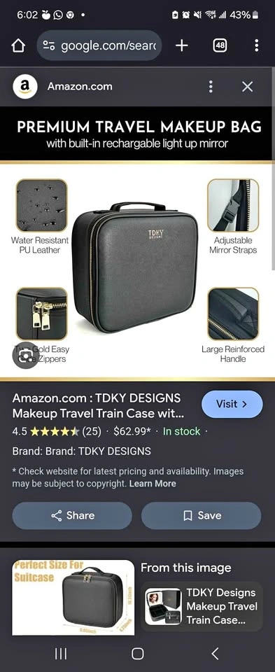 TDKY Designs Makeup bag without mirror