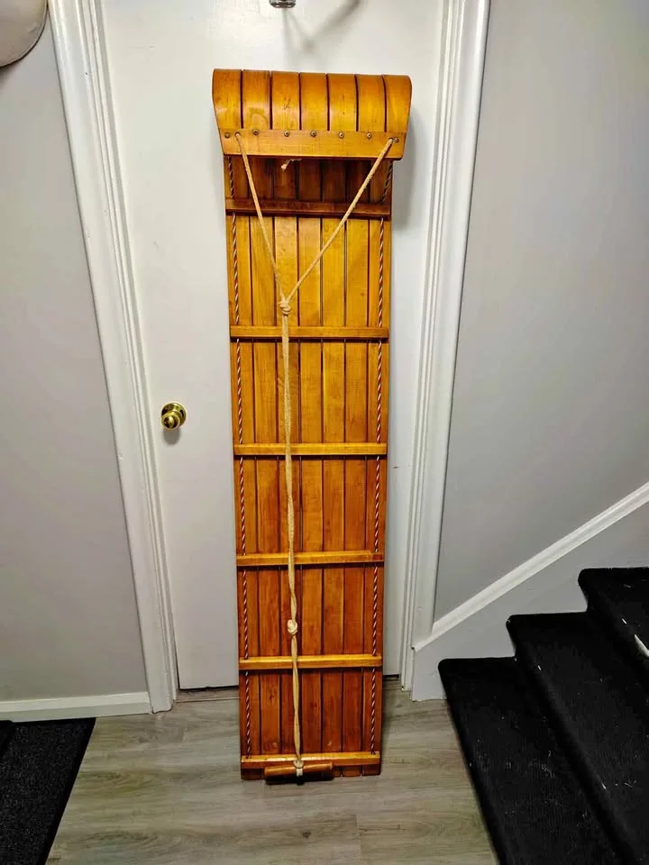 Vintage Wooden Toboggan Sled thumbnail