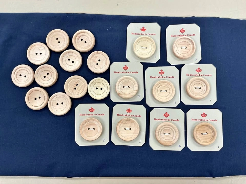 Handcrafted Wooden Buttons - Lot of 20