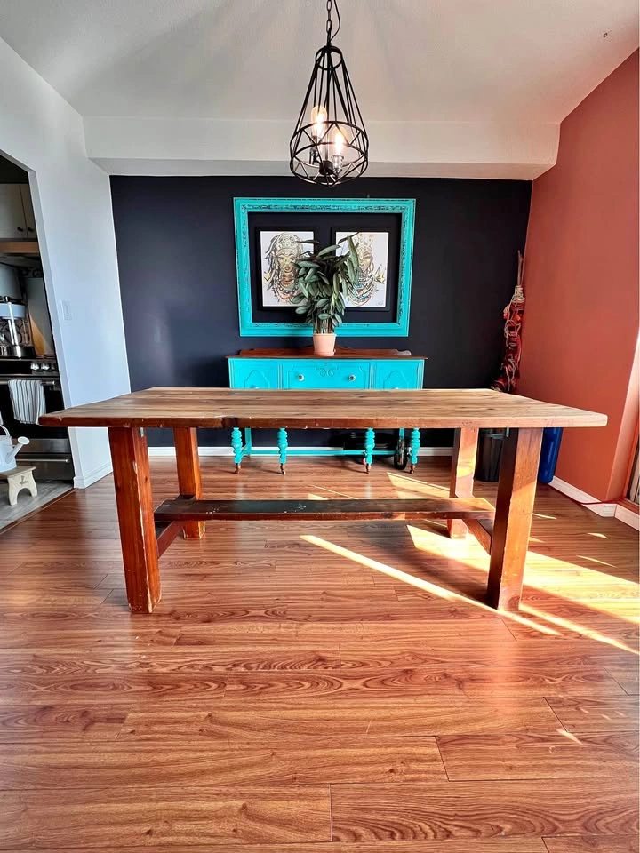 Solid Vintage Wood Dining Table