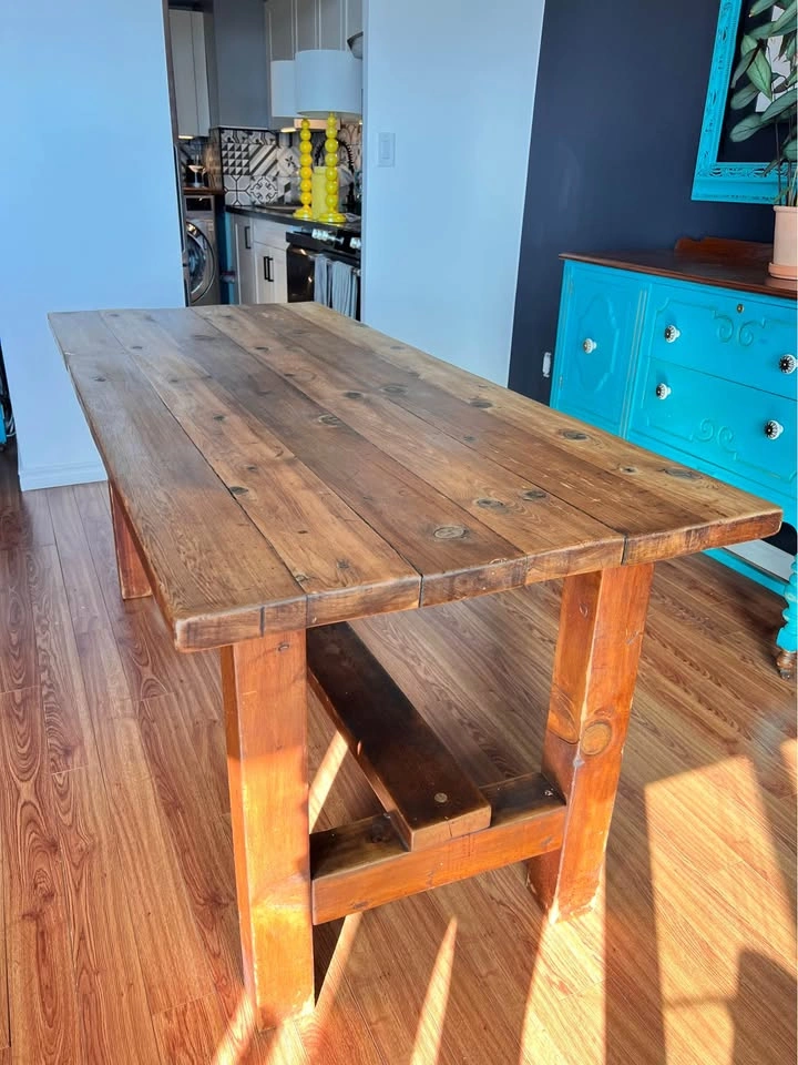 Solid Vintage Wood Dining Table - photo 2