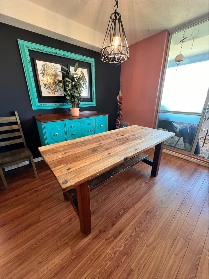 Solid Vintage Wood Dining Table - photo 3