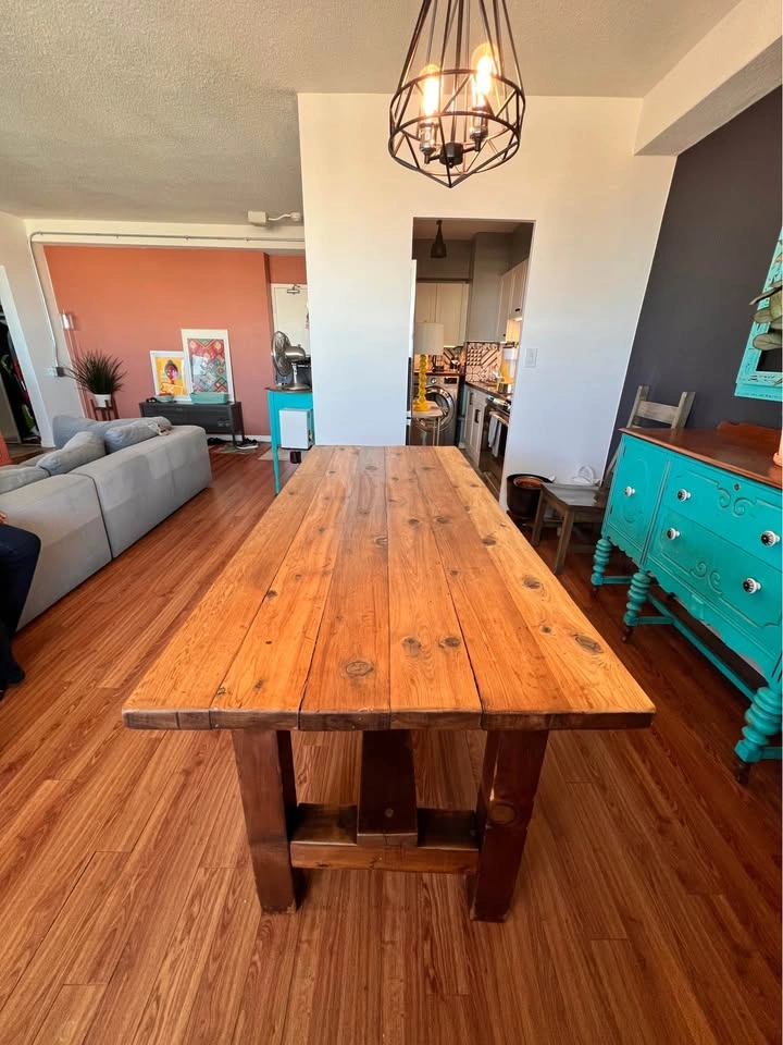Solid Vintage Wood Dining Table - photo 4