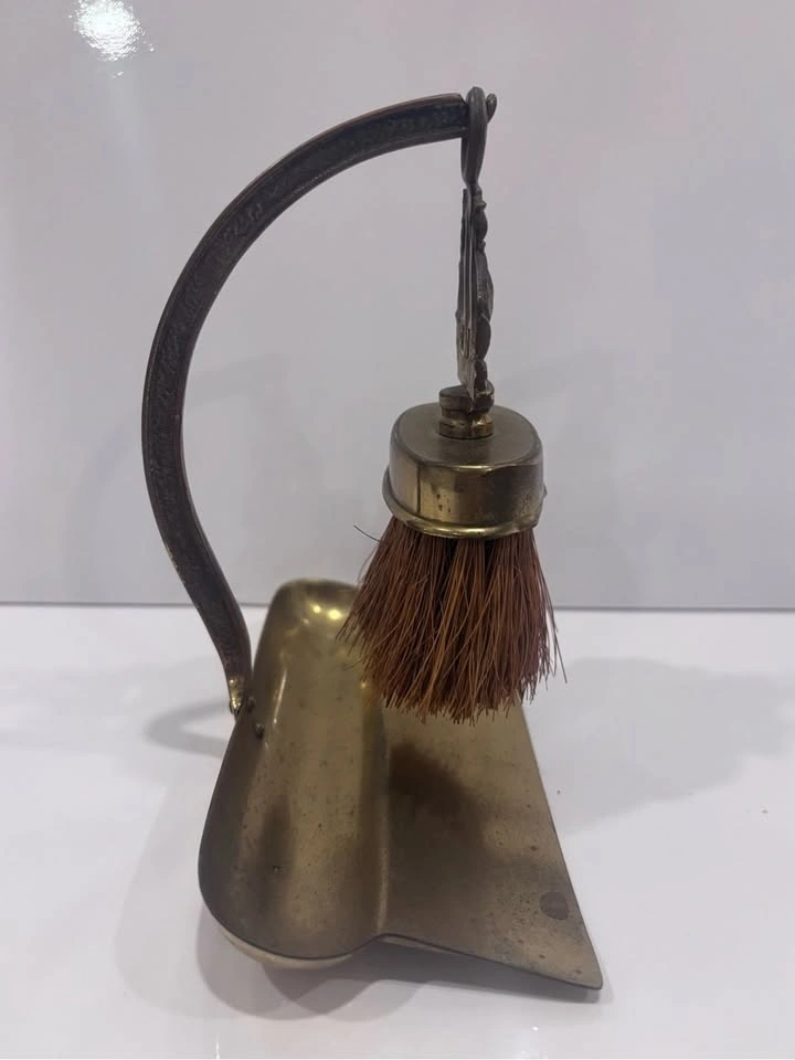Vintage Brass Crumb Catcher Set Nautical Sailing Ship - photo 4