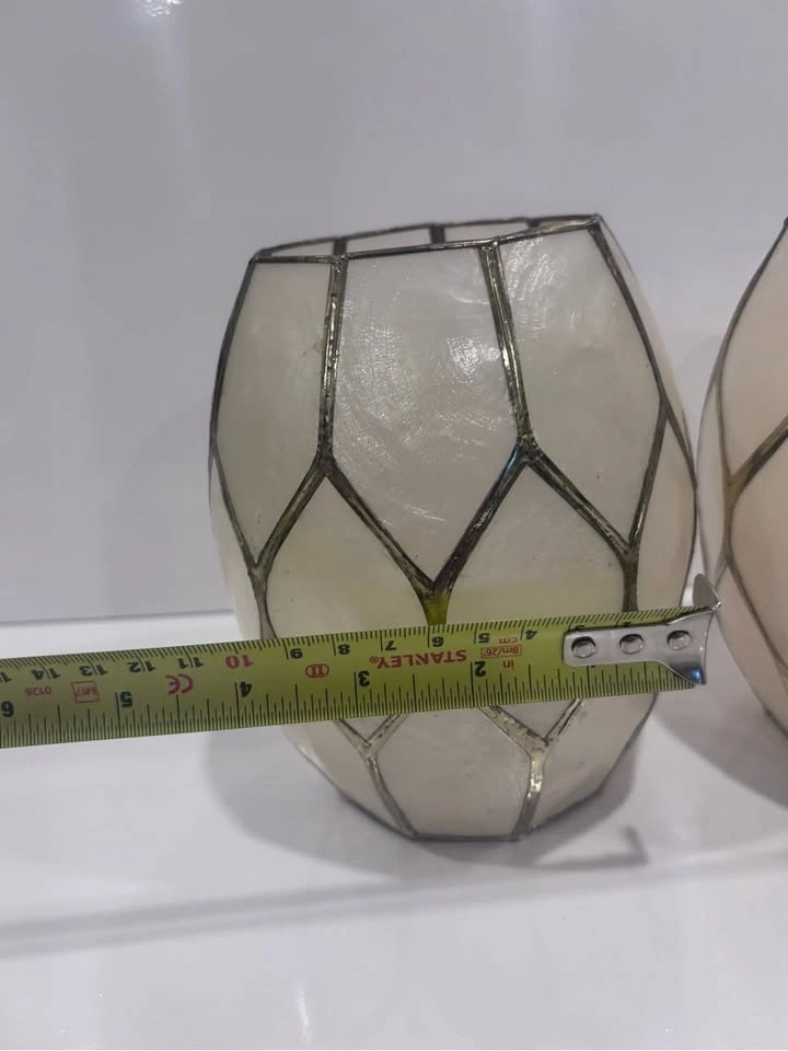 White Capiz Mosaic Votive Holders - Set of 2 - photo 5