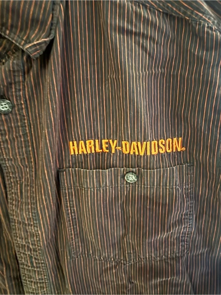 Harley Davidson Pre-Luxe Men’s M Button Shirt Black Orange - photo 2