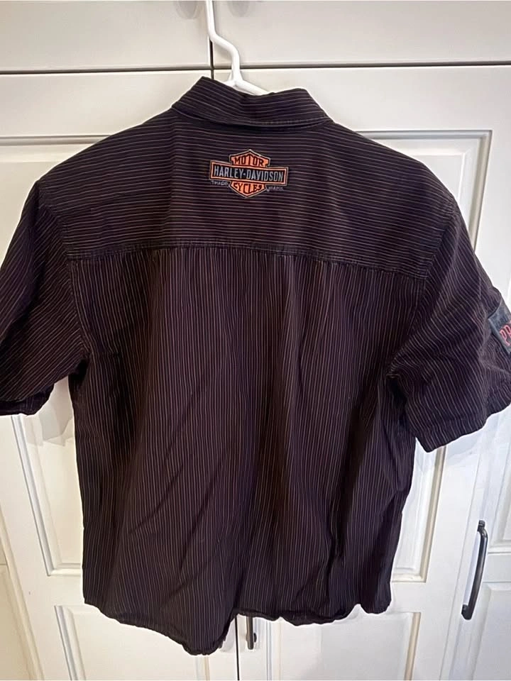 Harley Davidson Pre-Luxe Men’s M Button Shirt Black Orange - photo 5